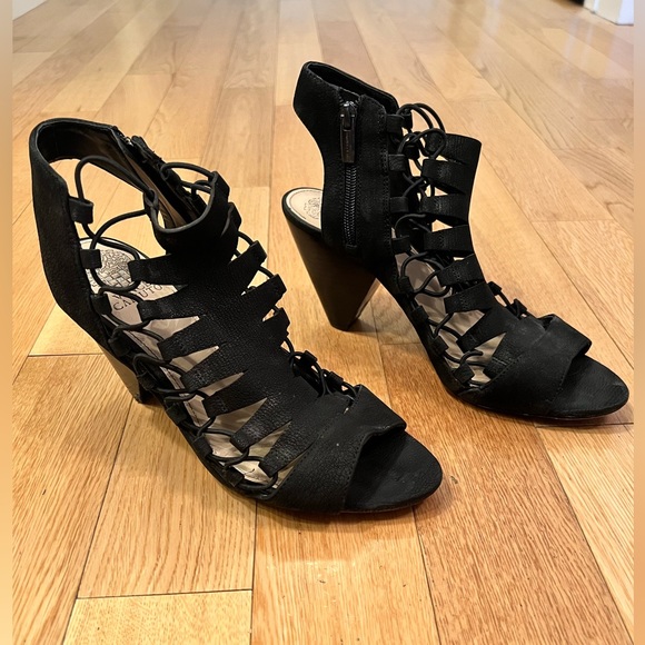 Black Vince Camuto Heeled Sandals - Picture 2 of 7